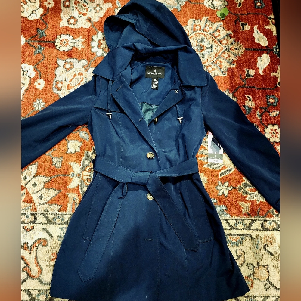 LONDON FOG Women's Small Teal Raincoat NWT!